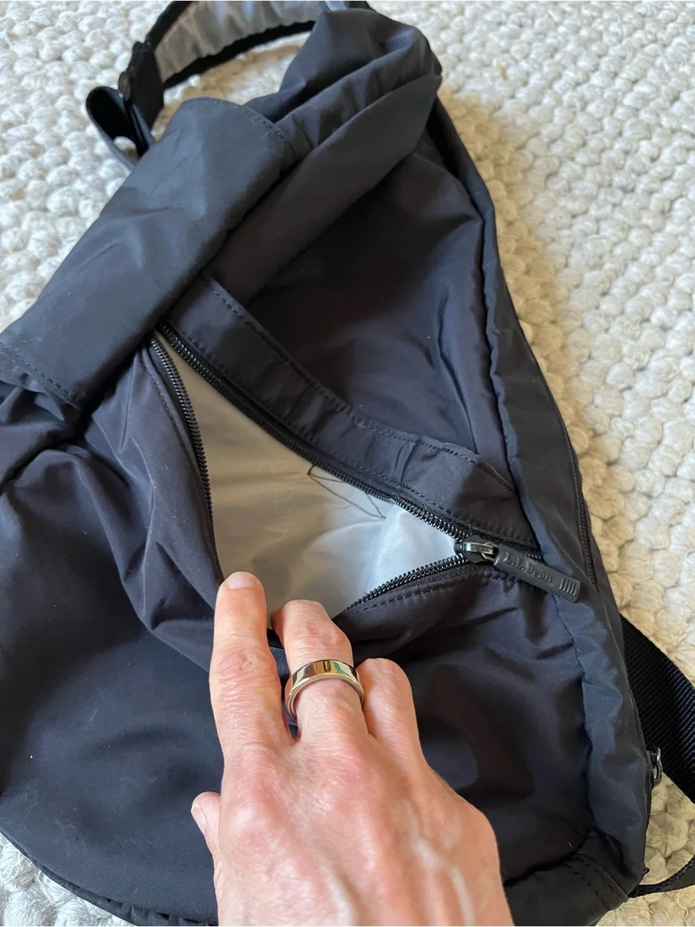 L.L. Bean Black Sling Backpack